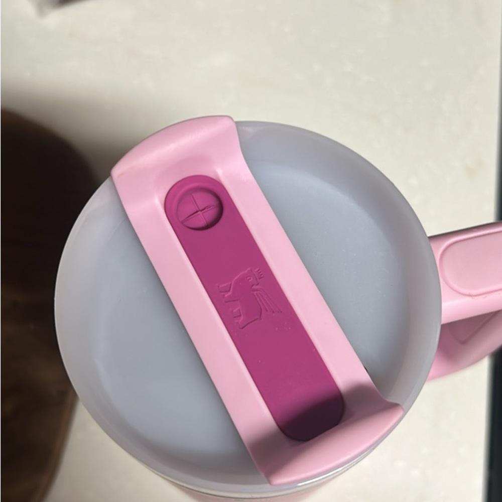 Stanley Pink and White Travel Mug